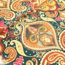 Traditioneller Stoff aus Zentralasien – GREEN PAISLEY | Meterware Mischgewebe